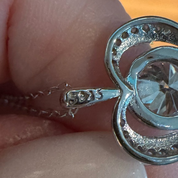 Over 1 Ctw Bezel Set Moissanite Sterling Silver Heart Pendant Necklace + GRA NIB - Picture 10 of 11